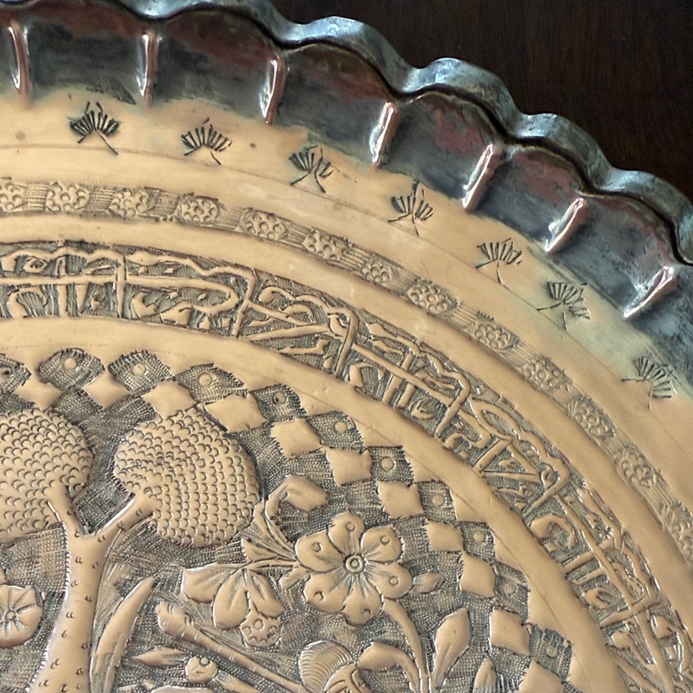 Antique Engraved Copper Art Plate - Picture 5 of 9